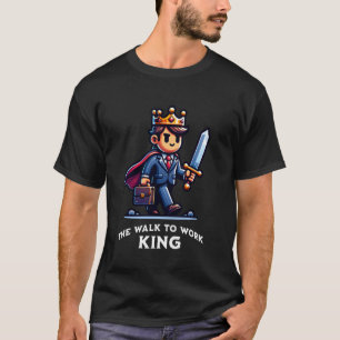 Camiseta Rey de Caminar al Trabajo Fitness Agradecimiento a