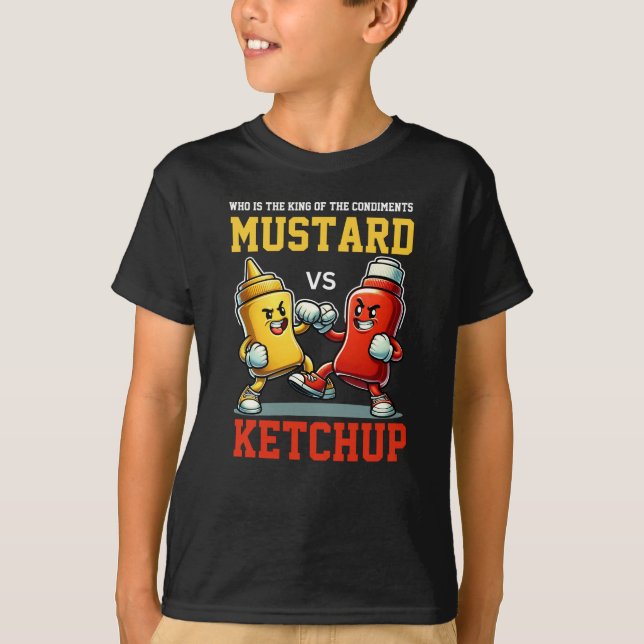 Camiseta Rey de condimentos Mostaza vs Ketchup Clásico (Anverso)