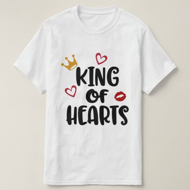 Camiseta Rey de Corazones El día de San Valentín Amor Rojo/ (Diseño del anverso)