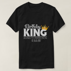 Camiseta Rey de cumpleaños personalizado de RD, brigada coi
