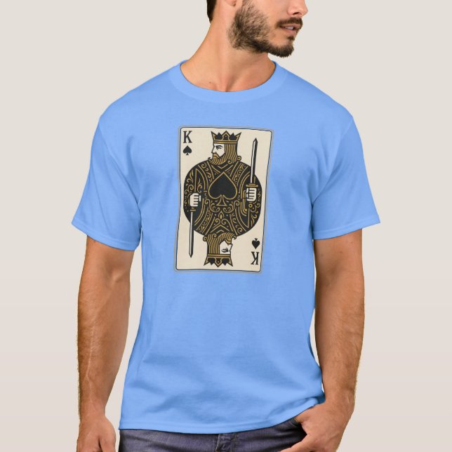 Camiseta Rey de espadas — Negro Regal y Oro (Anverso)