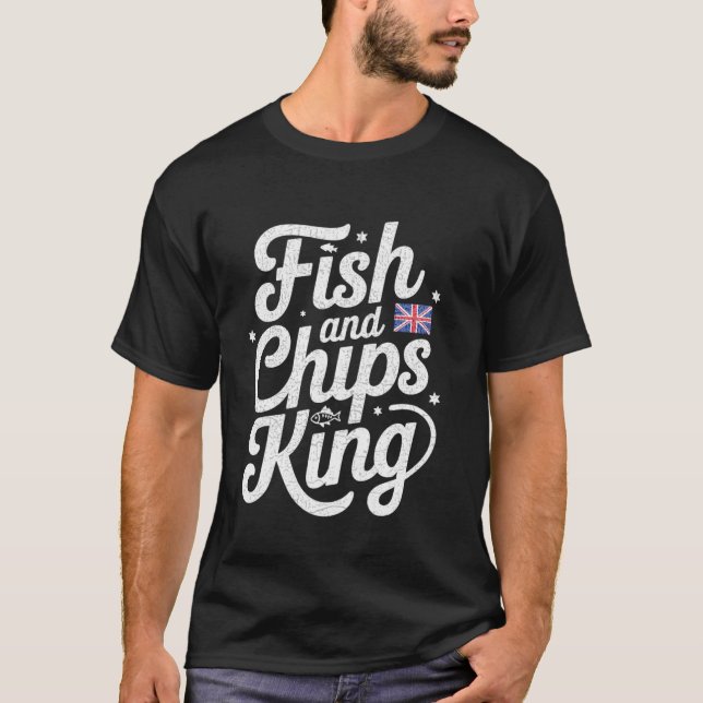Camiseta Rey de Fish and Chips Comida Británica Divertida I (Anverso)