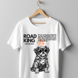 Camiseta Rey de la Carretera Perro Motociclista Motocicleta