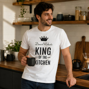 Camiseta Rey de la Cocina Personalizado Nombre Personalizad