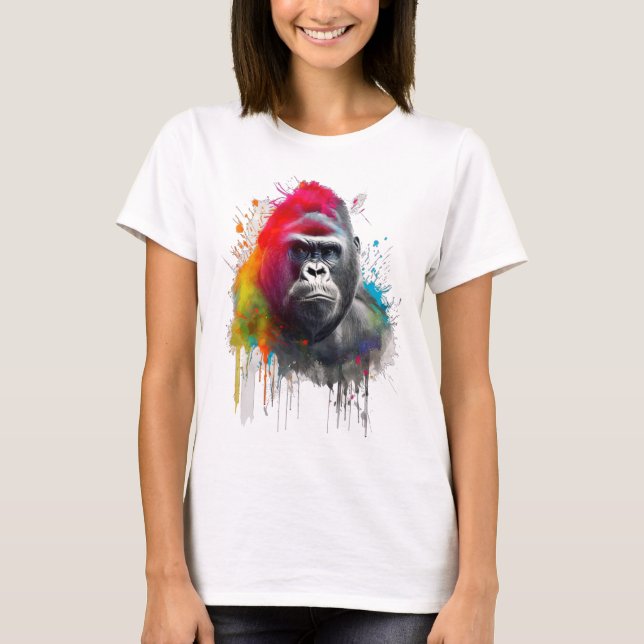 Camiseta Rey de la Selva: Majestuoso Gorila Espald (Anverso)