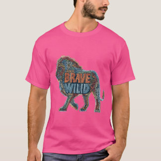 Camiseta Rey de lo salvaje - Colorida tipografía de leones