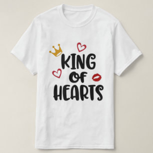 Camiseta Rey de los corazones rojos/blanco