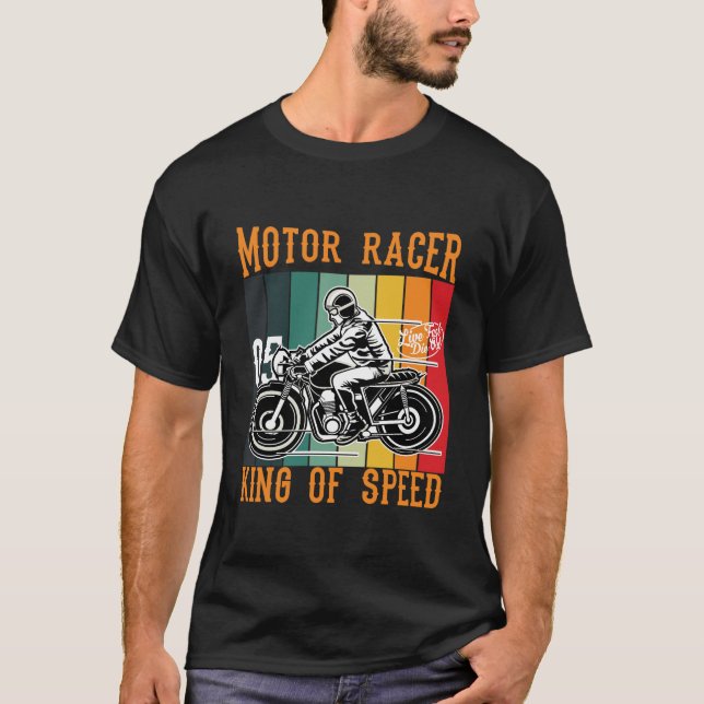 Camiseta Rey de velocidad del piloto de carreras del motor (Anverso)