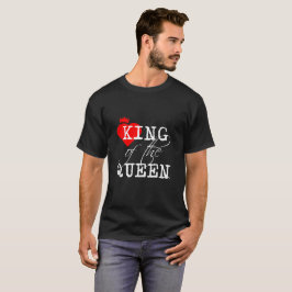 Camiseta Rey del corazón rojo de la Reina y una corona negr