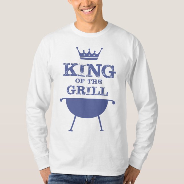 Camiseta Rey Del Grill, Azul (Anverso)