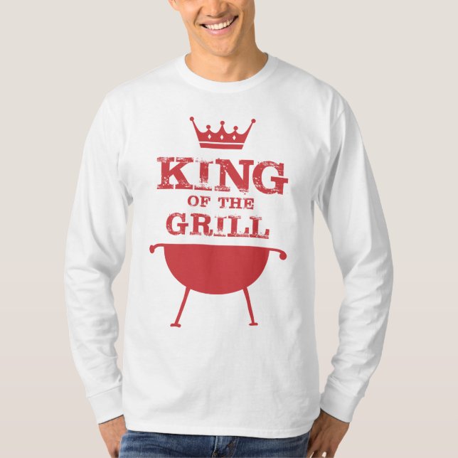 Camiseta Rey Del Grill, Rojo (Anverso)