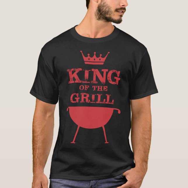 Camiseta Rey Del Grill, Rojo (Anverso)