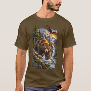 Camiseta Rey del río: Oso pardo salvaje vintage