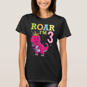 Camiseta Rey Dinosaurio Bailando Feliz Cumpleaños Rugido Te