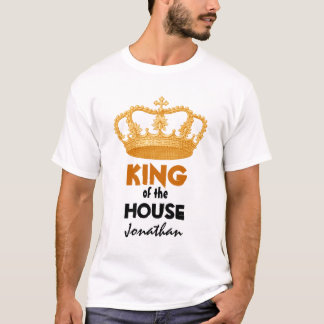 Camiseta Rey divertido de la casa con la corona V01 del oro