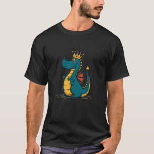 Camiseta Rey Dragón Amistoso con Corona para Niños y Niñas