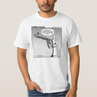 Camiseta "Rey en dibujo animado de la paz del ajedrez del