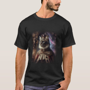 Camiseta Rey Gato Fantasía Medieval Surrealismo Lindo Capri