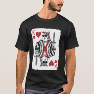 Camiseta Rey Genial de Corazones Día de San Valentín Carta
