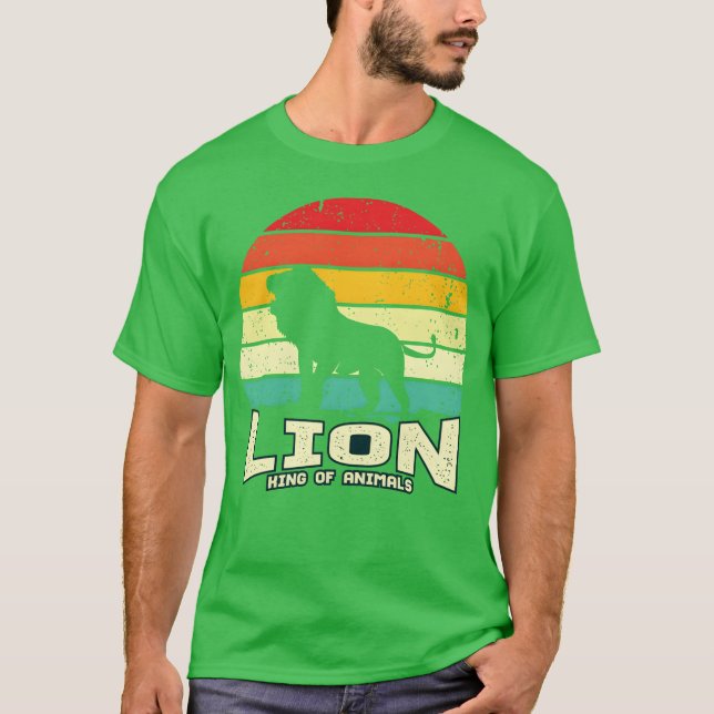 Camiseta Rey León De Animales retro (Anverso)