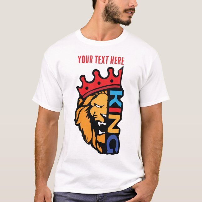 Camiseta Rey León – Diseño de Animal de Poder Fuerza Real (Anverso)