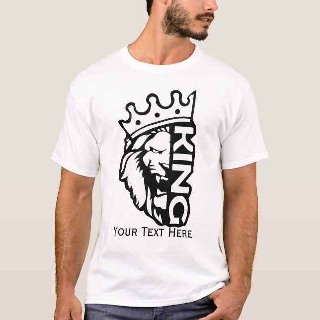 Camiseta Rey León – Diseño de Animal de Poder Fuerza Real (Anverso)