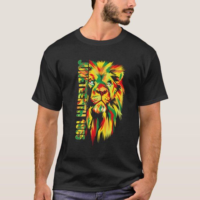 Camiseta Rey León Negro Afroamericano de Junenth 1865 (Anverso)