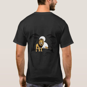 Camiseta Rey León Safari Africano Paisaje Sabana Negro 