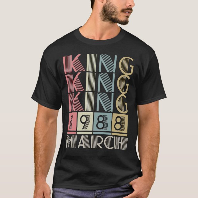 Camiseta Rey nacido en marzo de 1988 (Anverso)