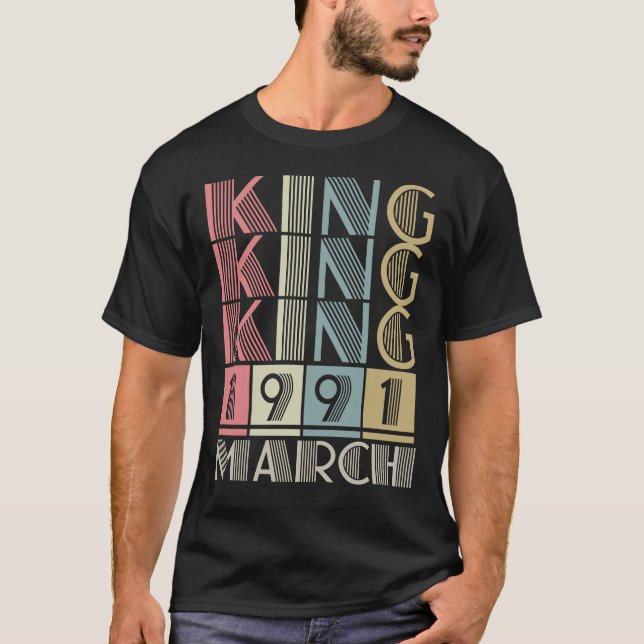 Camiseta Rey nacido en marzo de 1991 (Anverso)