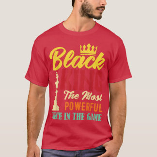 Camiseta Rey Negro La pieza más poderosa en la bola de jueg