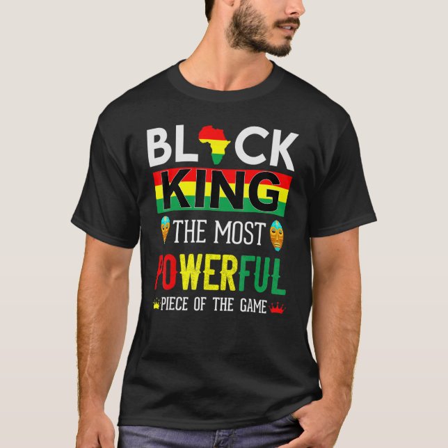Camiseta Rey Negro La pieza más poderosa en los hombres del (Anverso)