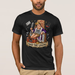 Camiseta Rey Papá Leyenda Día del Padre Trono Real Regalo