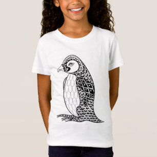 Camiseta Rey pingüino artístico Zendoodle