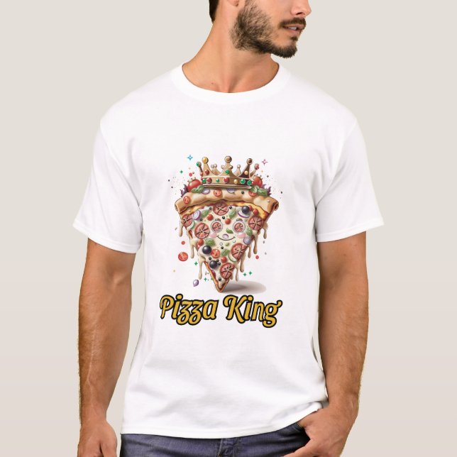 Camiseta Rey pizza, amante de la pizza (Anverso)
