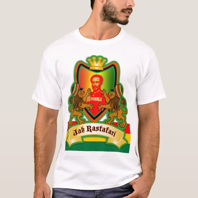 Camiseta Rey Rastafari Crest de Jah (Anverso)