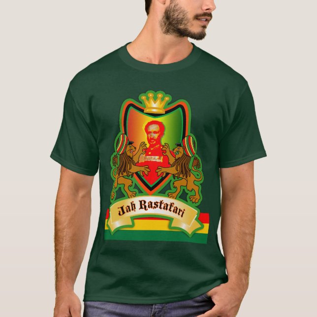 Camiseta Rey Rastafari Crest de Jah (Anverso)