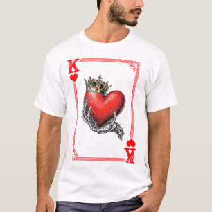 Camiseta Rey Reina De Corazones Jugando Tarjeta Pareja