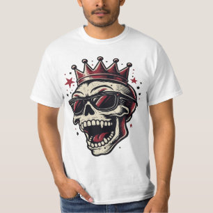 Camiseta Rey Rockstar Calavera con Gafas de Sol