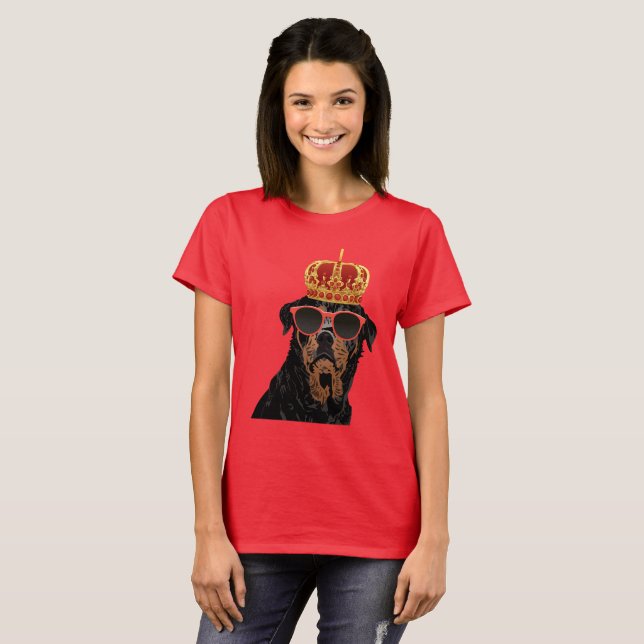 Camiseta Rey Rottweiler de la vida del gamberro para los (Anverso completo)