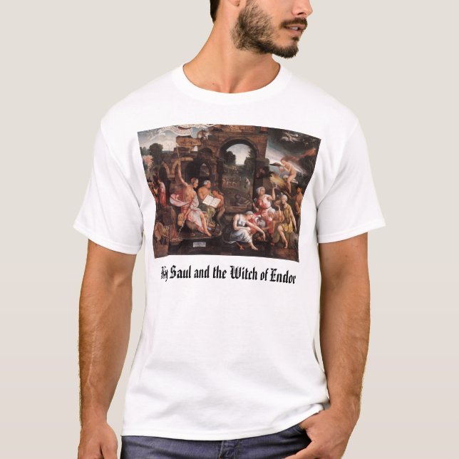 Camiseta Rey Saul y la bruja de Endor (Anverso)