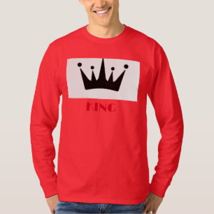 Camiseta Rey Texto personalizado Corona Imagen Rojo Oscuro