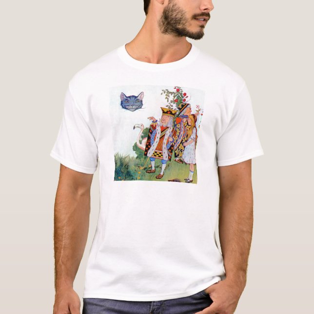 Camiseta Rey y Reina de Corazones, Alicia y el Gato Cheshir (Anverso)