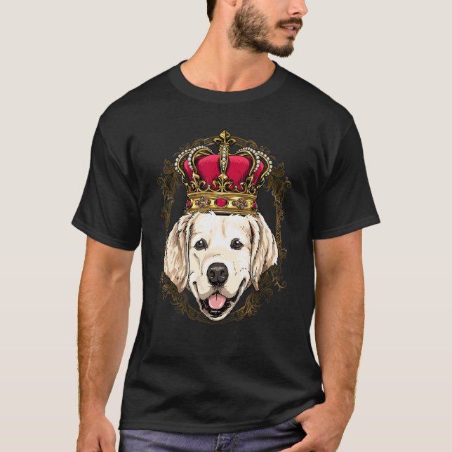 Camiseta Reyes de la reina real de oro Mascota perro (Anverso)