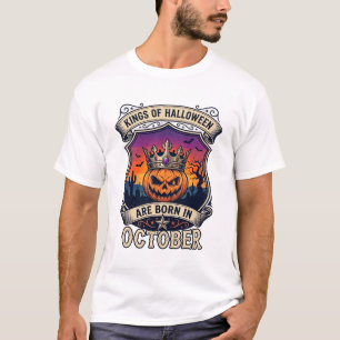 Camiseta Reyes Halloween Nacen Octubre Corona Calabaza Murc