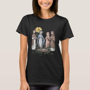 Camiseta Reza Por La Bendita Virgen María Floral Católica