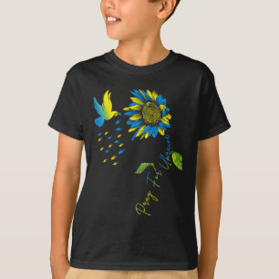 Camiseta Reza Por Ucrania Girasol Bandera Ucraniana Ucrania