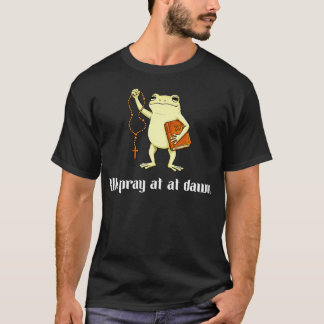 Camiseta Rezar Al Amanecer Rana Cristiana Divertida