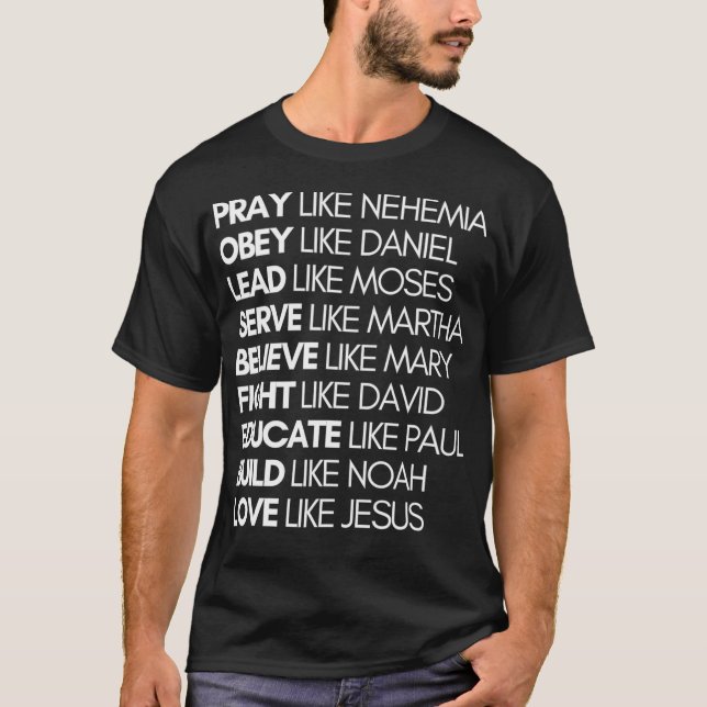 Camiseta Rezar Como Nehemia Obey Como Daniel Leer Como Mois (Anverso)