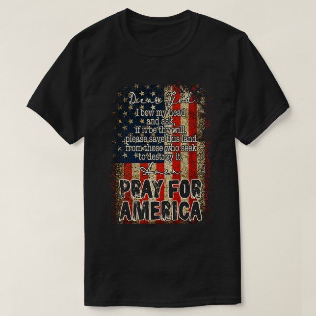 Camiseta Rezar Por Estados Unidos Oración De Bandera Cristi (Diseño del anverso)
